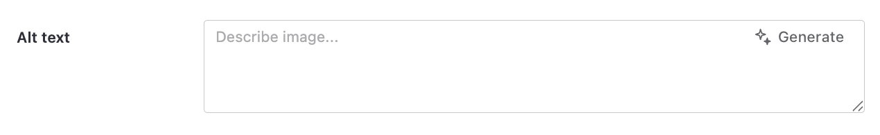 Empty Alt Text field with the Generate button.